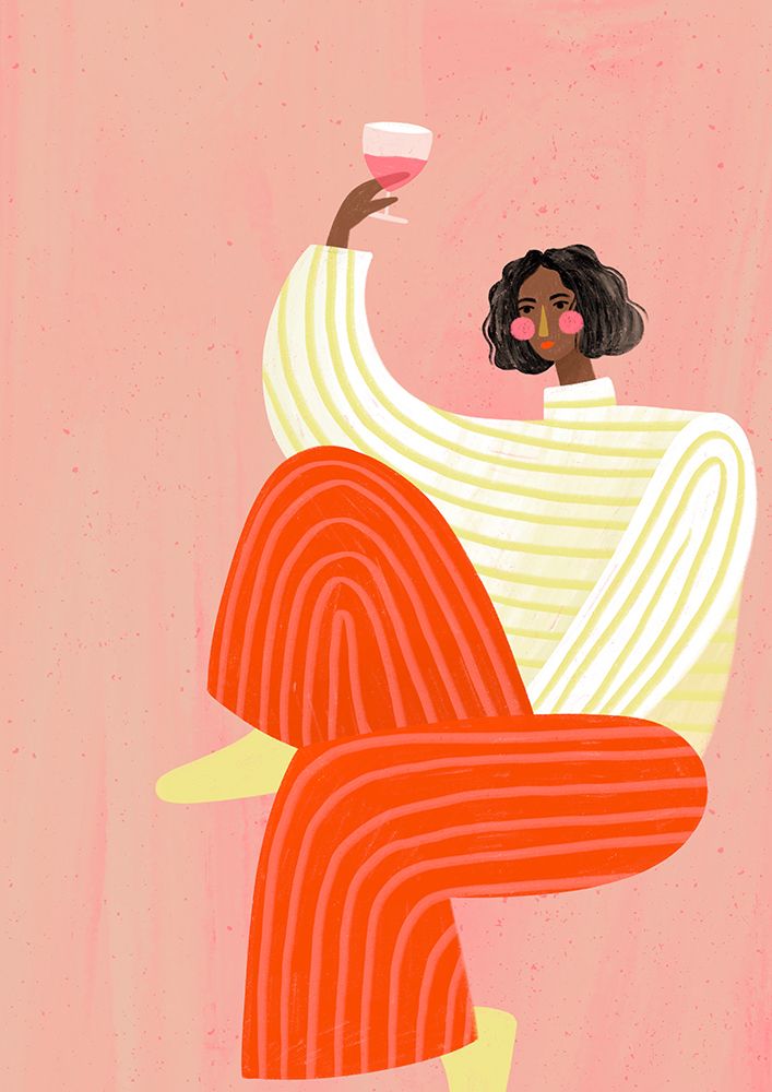 The Woman with the glass of wine