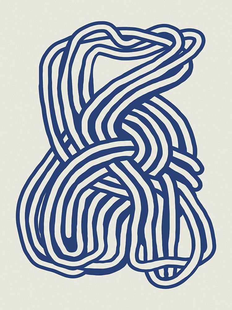 Line art organic shape in blue 02
