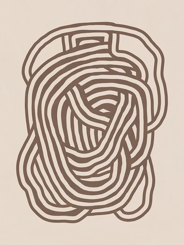 Line art organic shape in beige