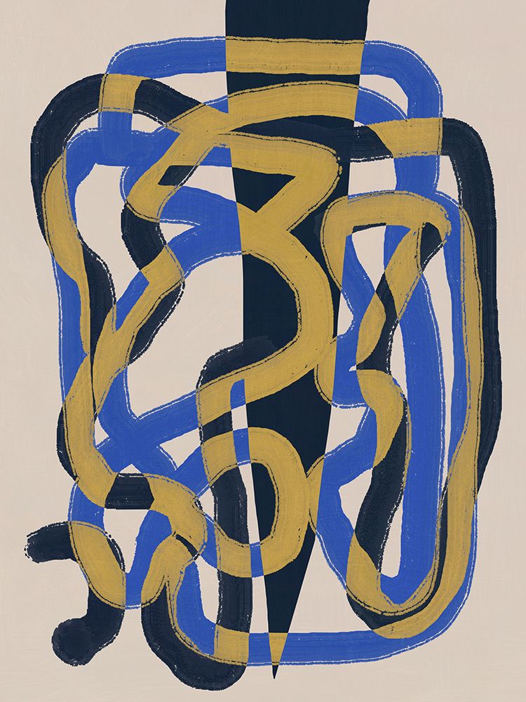 Abstract line deco blue and yellow
