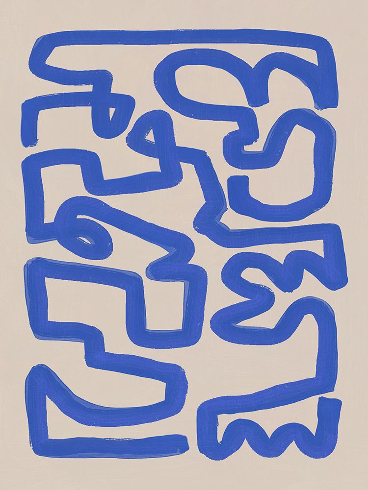 Abstract cobalt line deco 03