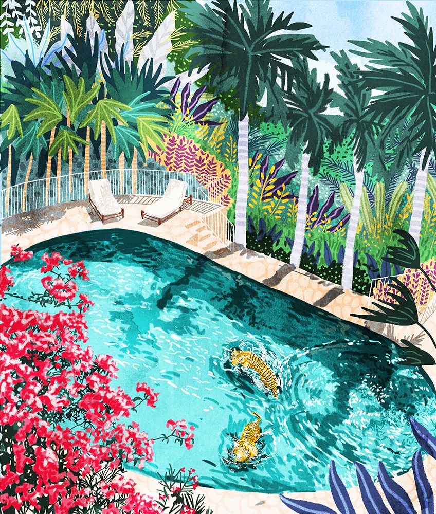 Tiger Tropical Luxury Villa Art Print