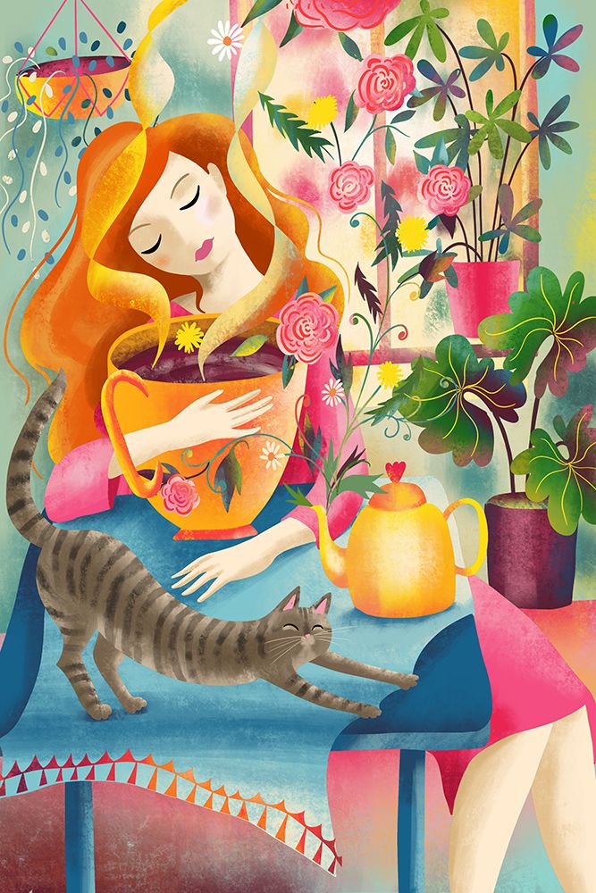 Morning Tea and Cat Stretch