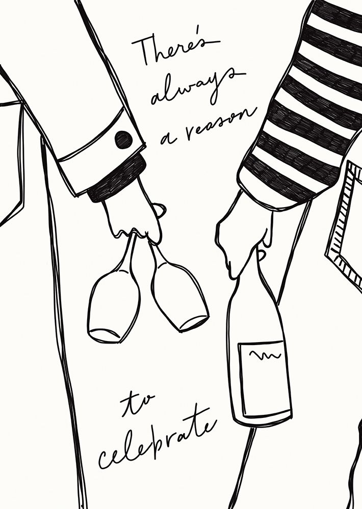Two persons holding a wine bottle and wine glasses