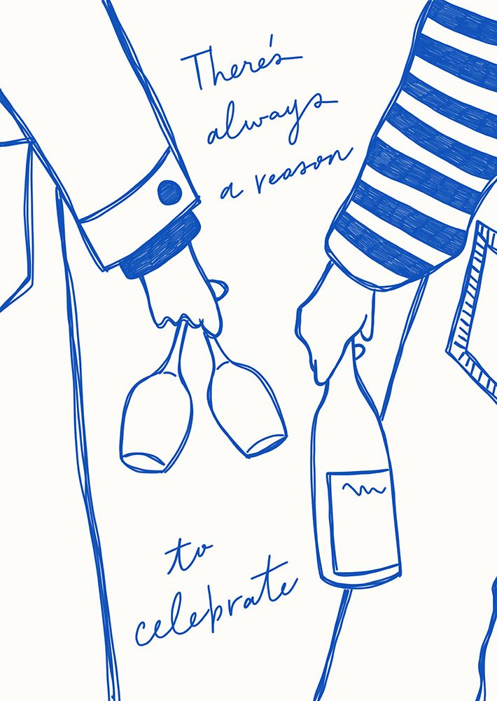 Two persons holding a wine bottle and wine glasses