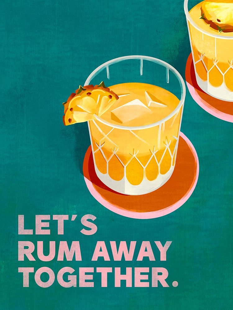 Rum Away Beach Bar Cocktail Art