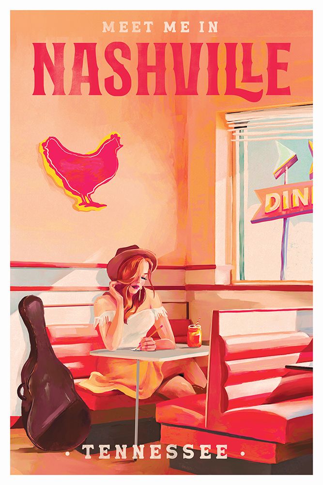 Nashville Tennessee Redhead Music Poster