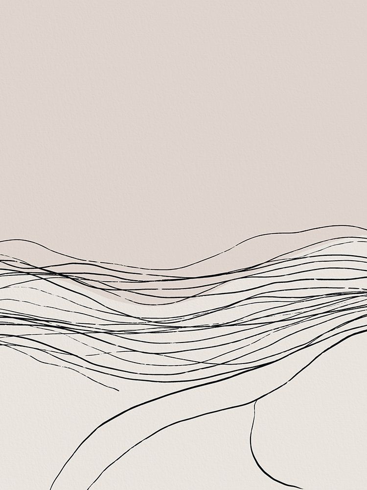 Calm serene line art nordic decor