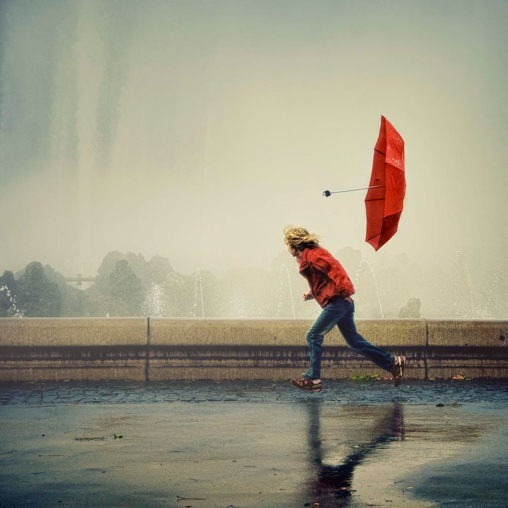With the wind