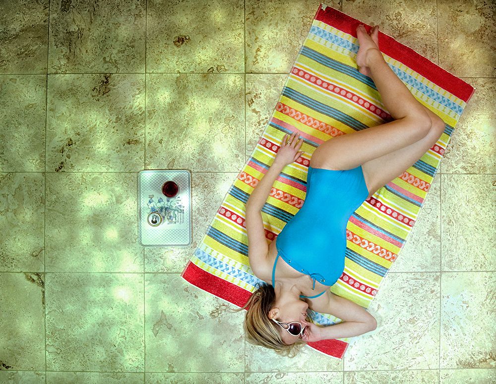 Lazing by Hockneys swimming pool