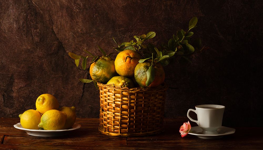 Still Life With Lemons-Oranges And A Rose