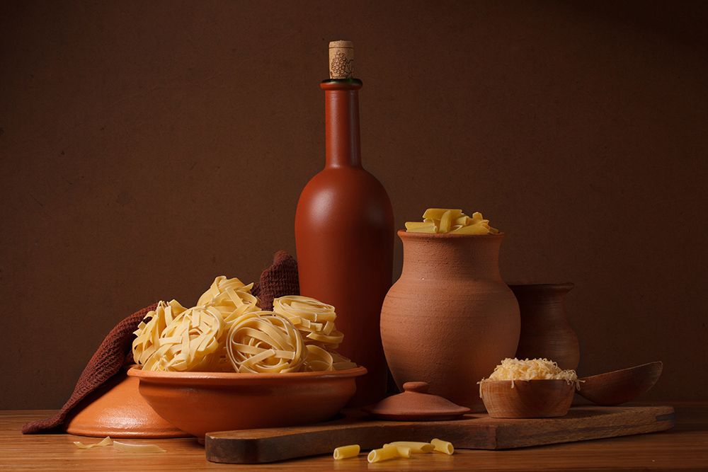 Still Life With Pasta And Ceramic Ware