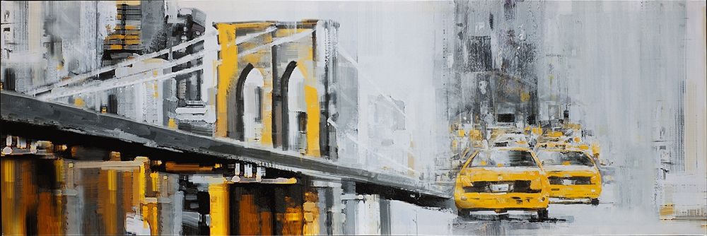 YELLOW BROOKLYN BRIDGE WITH TAXIS