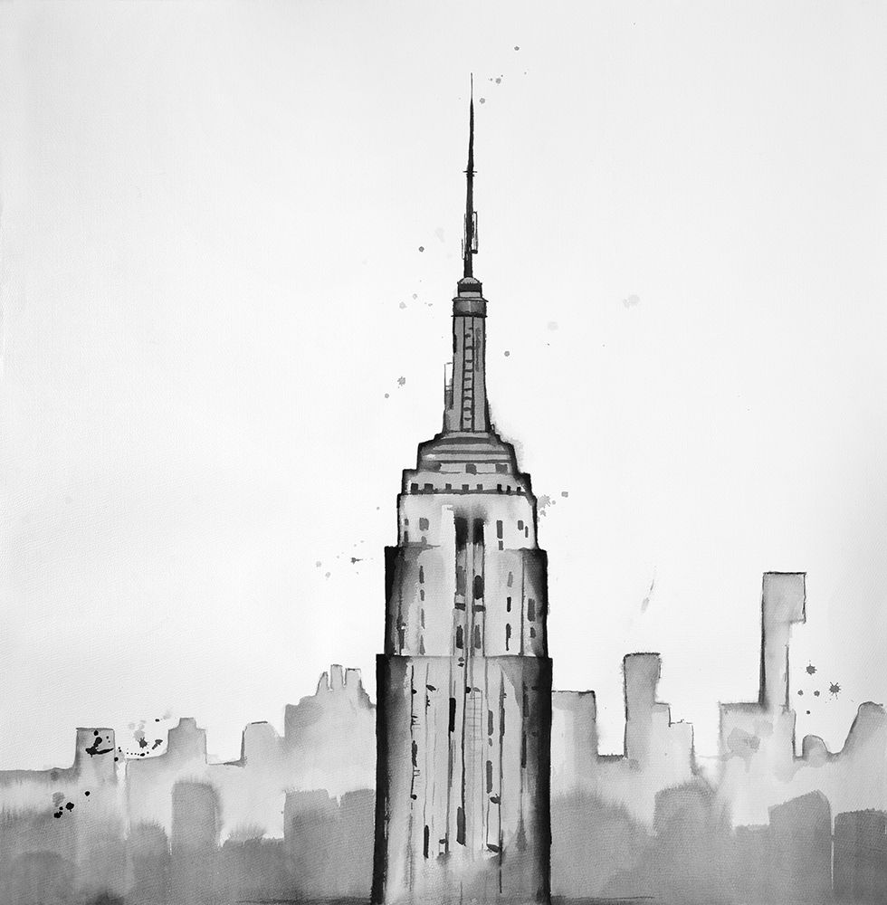 Grayscale Empire State Building