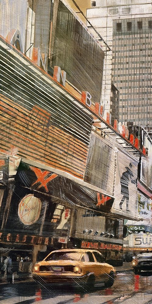STREET VIEW WITH YELLOW TAXI