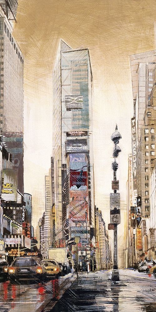 TIMES SQUARE WITH SKYSCRAPERS