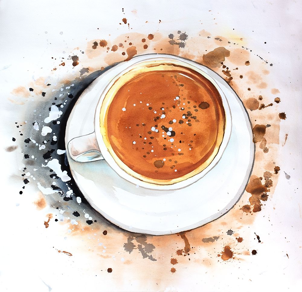 OVERHEAD VIEW OF A CAPPUCCINO CUP