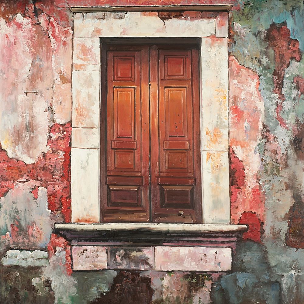 DOOR OF AN OLD RED BUILDING