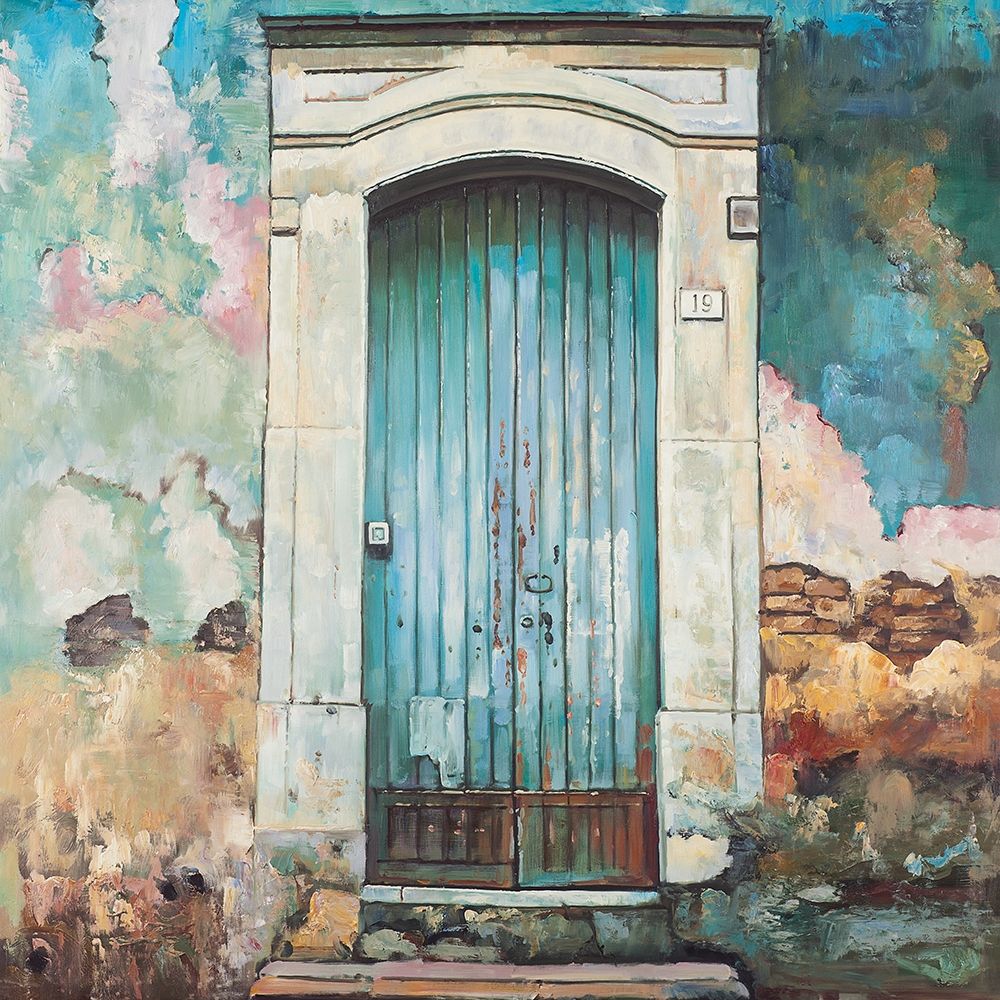 BLUE DOOR OF AN OLD BUILDING
