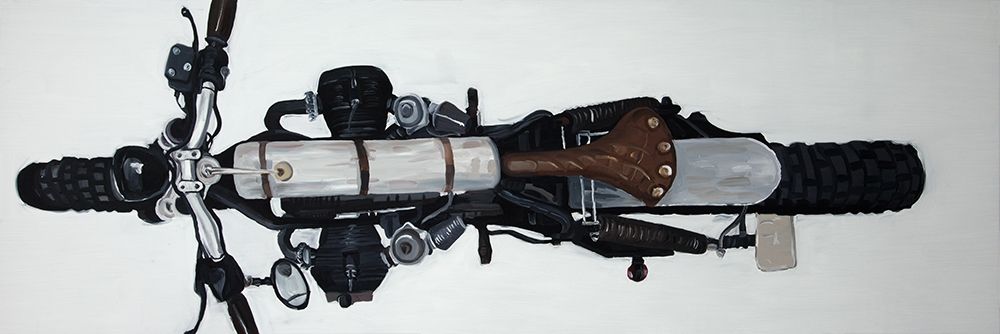 OVERHEAD VIEW OF A MOTORCYCLE