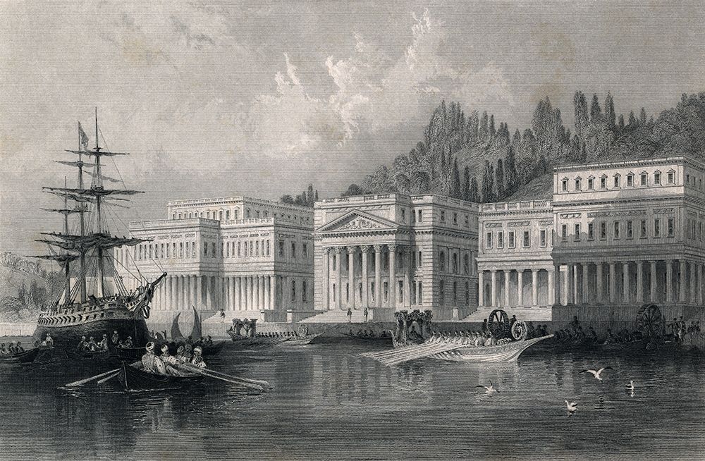 Ancient View on Sultan Mahmoud Papalce on Bosphorus