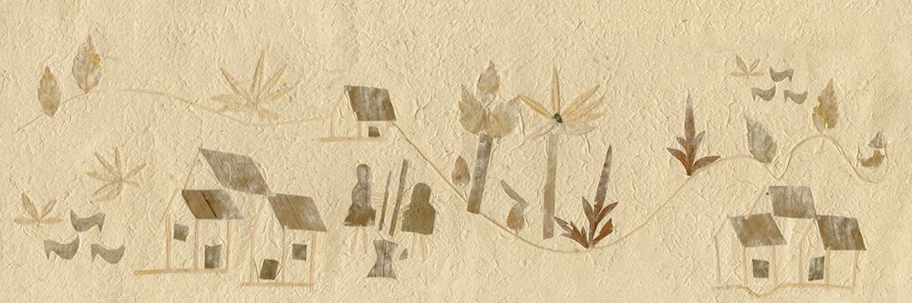 Country Village Collage dry Flowers