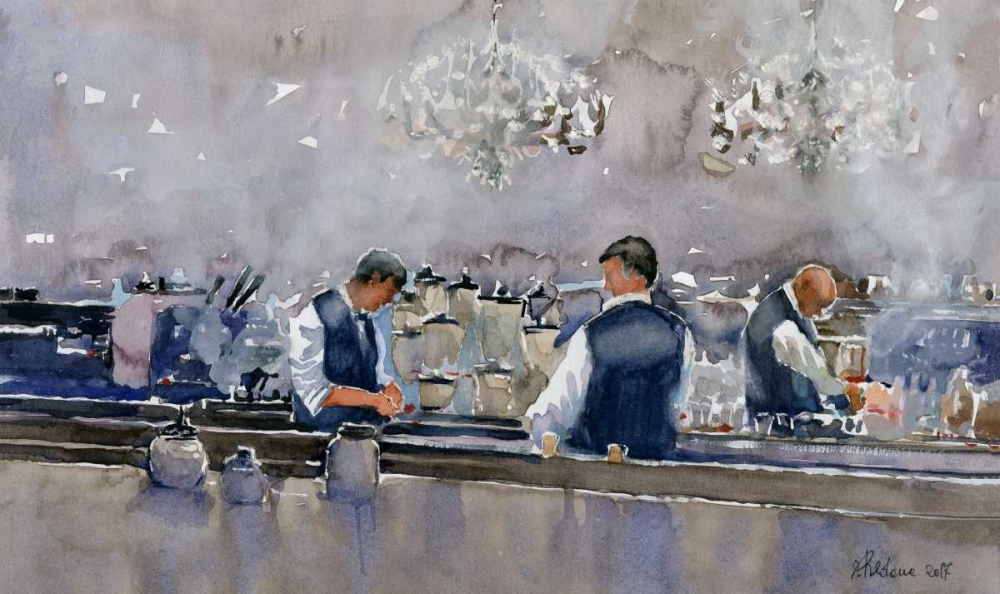 Bartenders at the counter