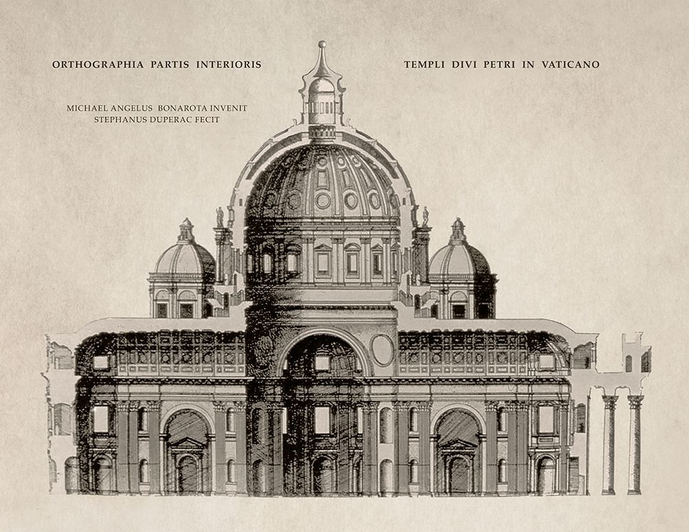 San Pietro by Michelangelo, Sepia