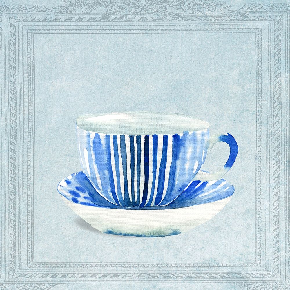 Lovely Blue Striped Tea Cup