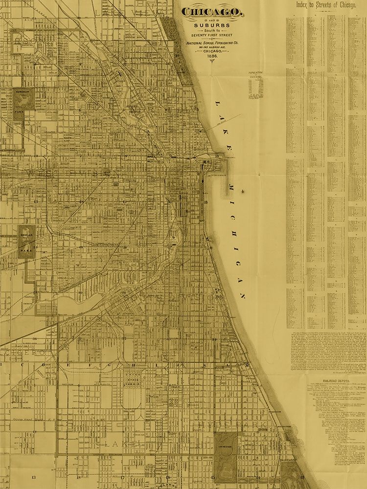Antique Map of Chicago (neutral)