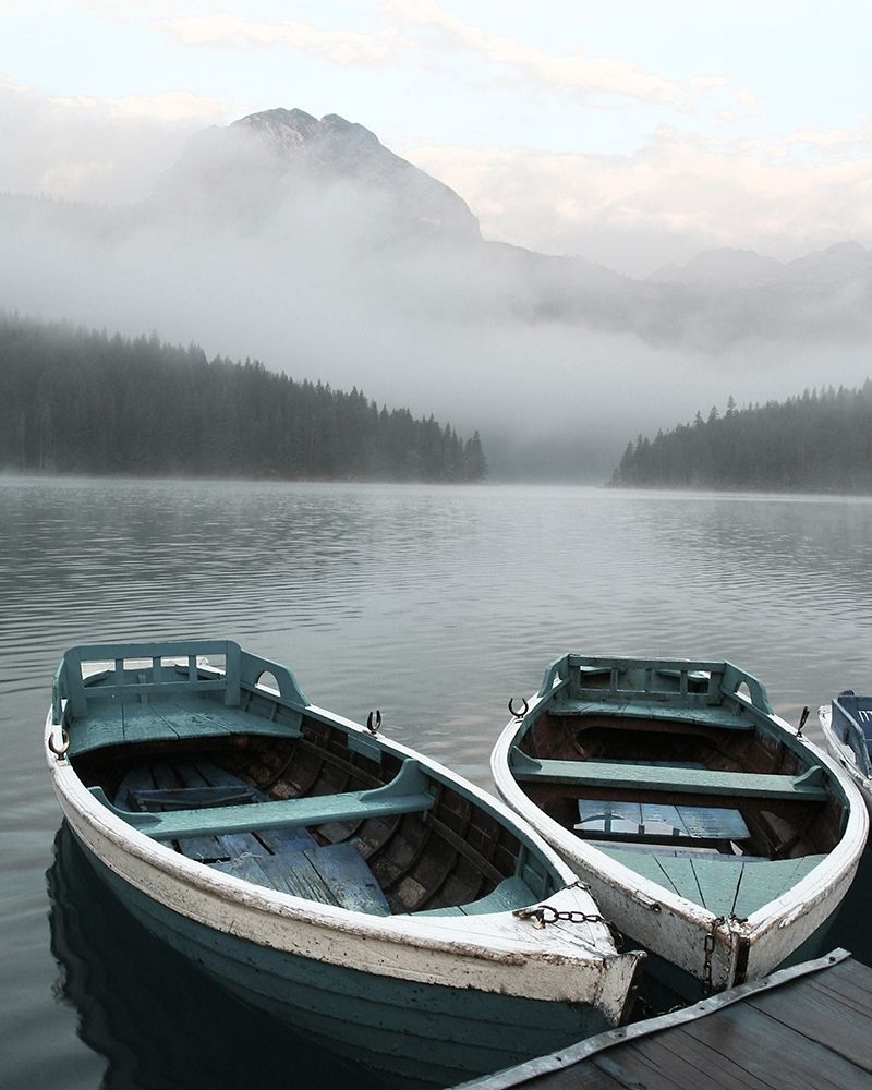 Two Rowboats at Pier