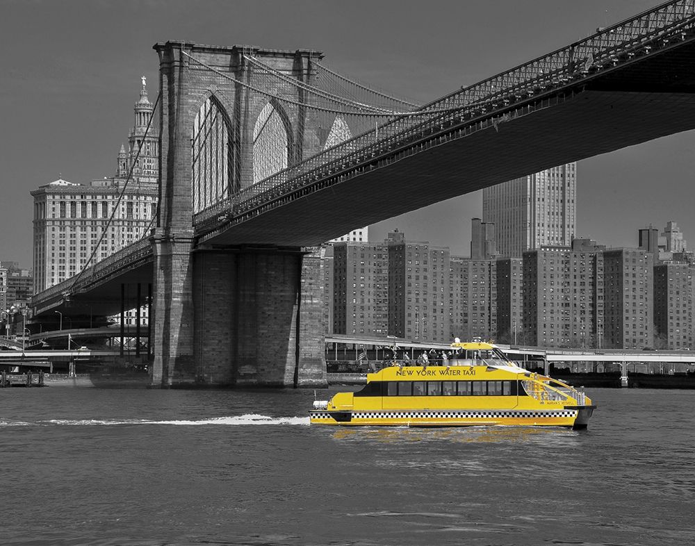 NY Water Taxi Under Brooklyn Bridge