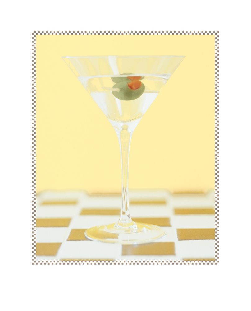 Martini with Olive Yellow