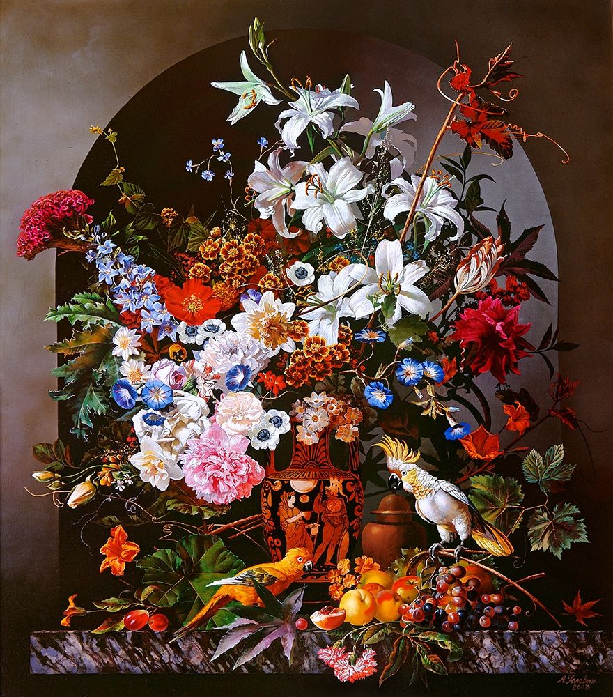 Still-life with parrots