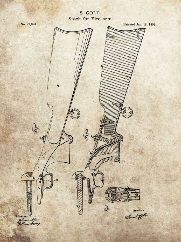 Colt Firearm Stock,1859
