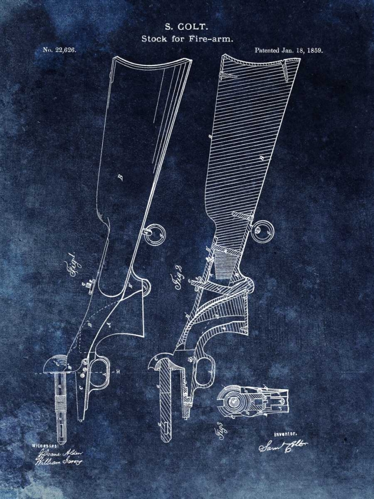 Firearm Stock,1859-Blue