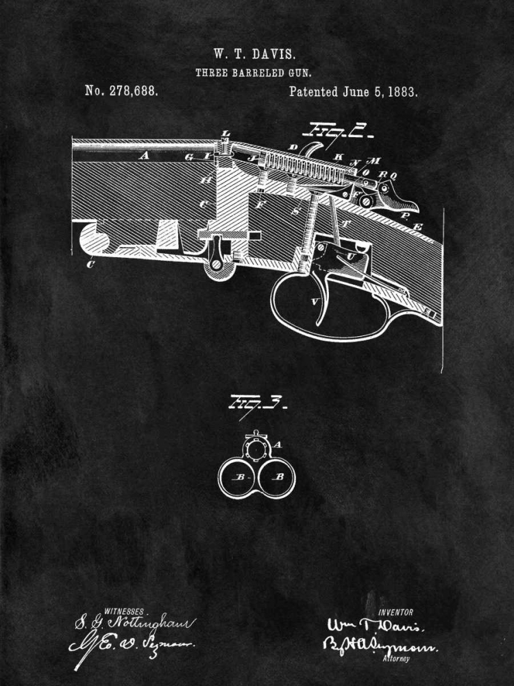Three Barreled Gun - 1883-Black