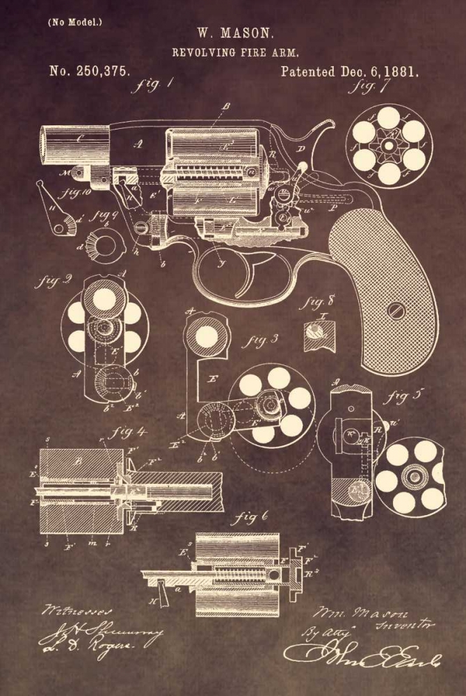 Revolving Firearm - 1881-Brown