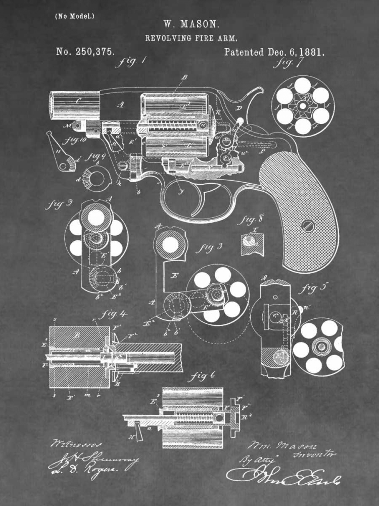 Revolving Firearm - 1881-Gray