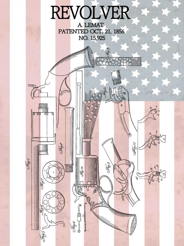 Revolver and Flag - 1856