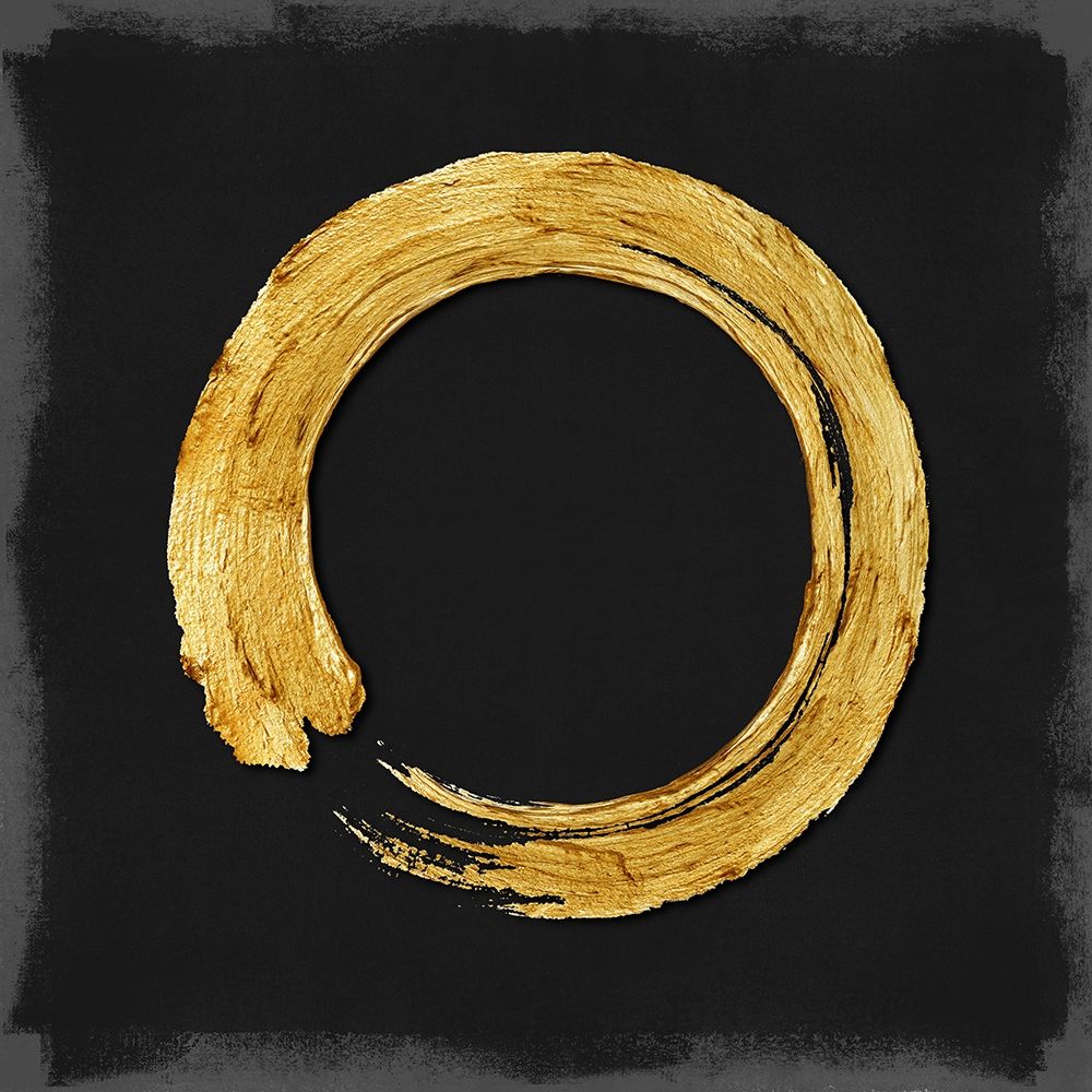 Gold Zen Circle on Black I