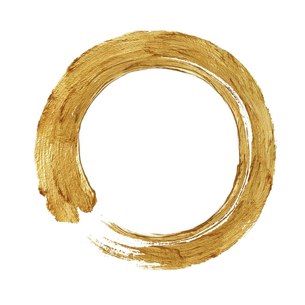 Gold Zen Circle on White I
