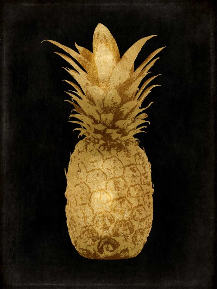 Gold Pineapple on Black I