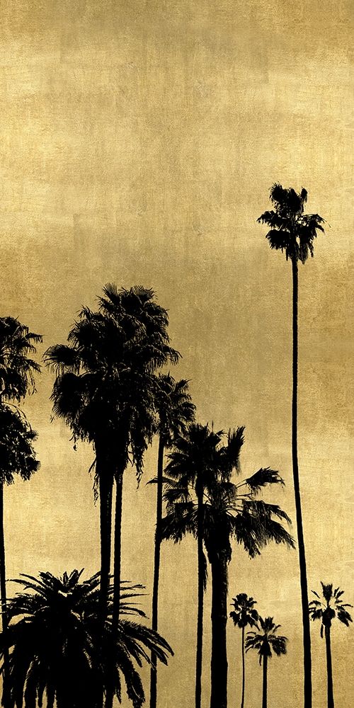 Palm Silhouette on Gold III