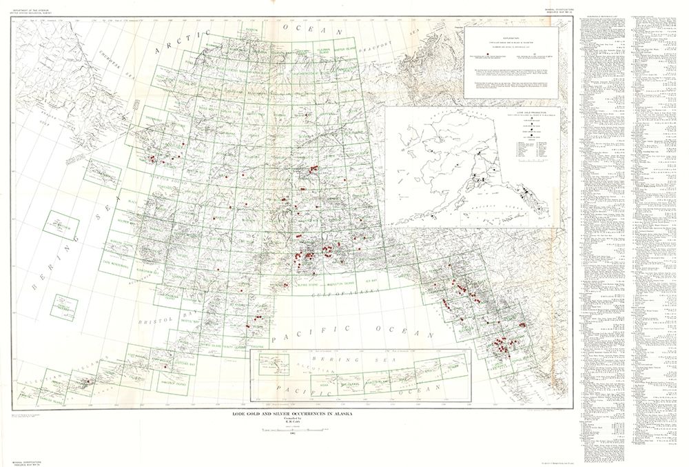 Lode Gold Silver Occurrences Alaska - Cobb 1946