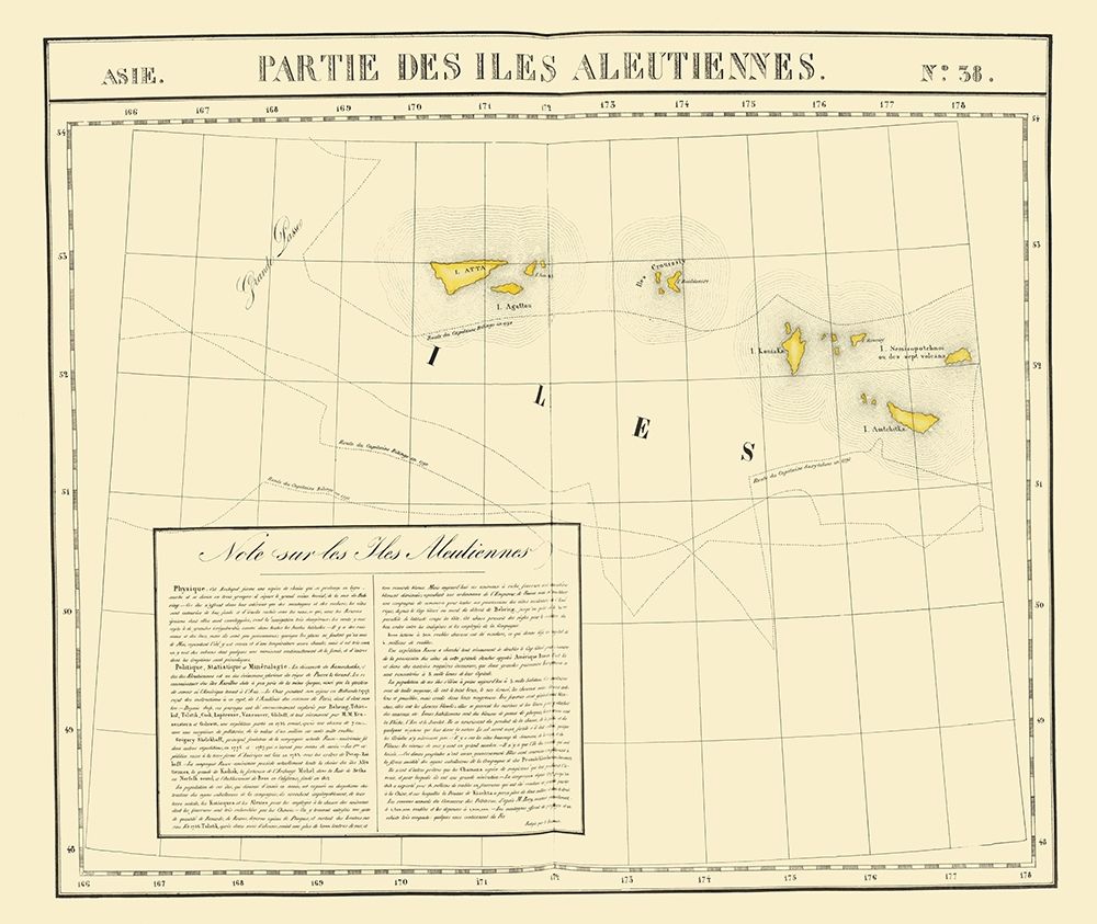 Aleutian Islands, Alaska - Vandermaelen 1827