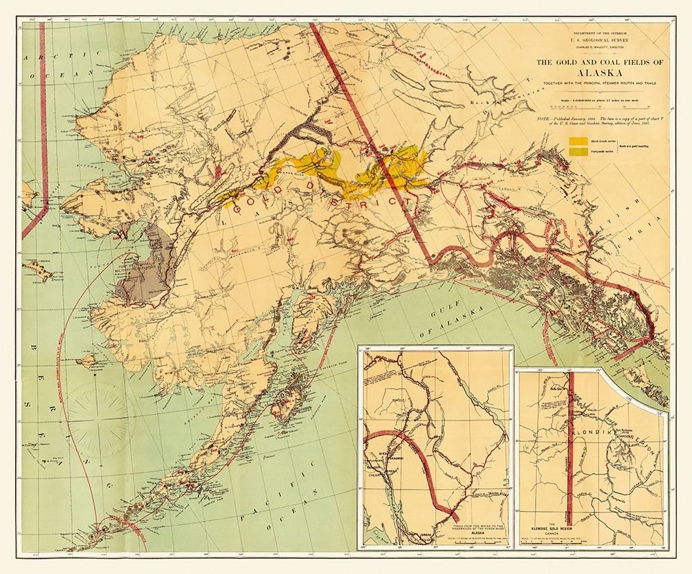 Gold and Coal Fields Alaska - Walcott 1898