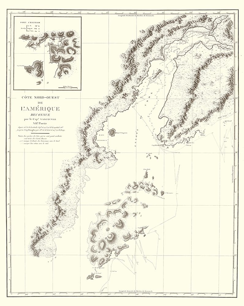 Alaska Southern Part - Depot de la Marine 1828