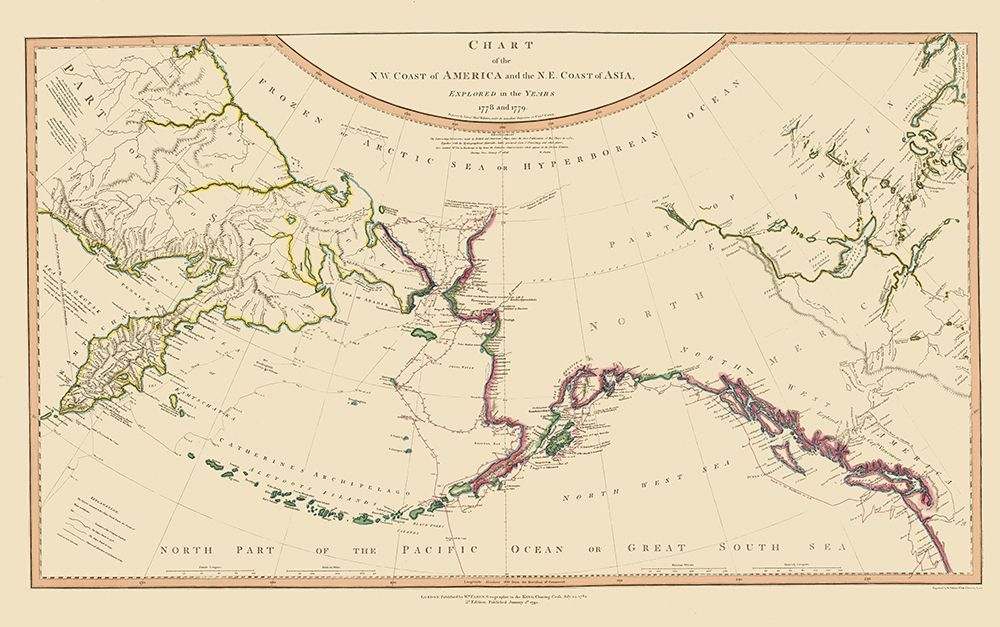 Alaska, Russia - Faden 1794