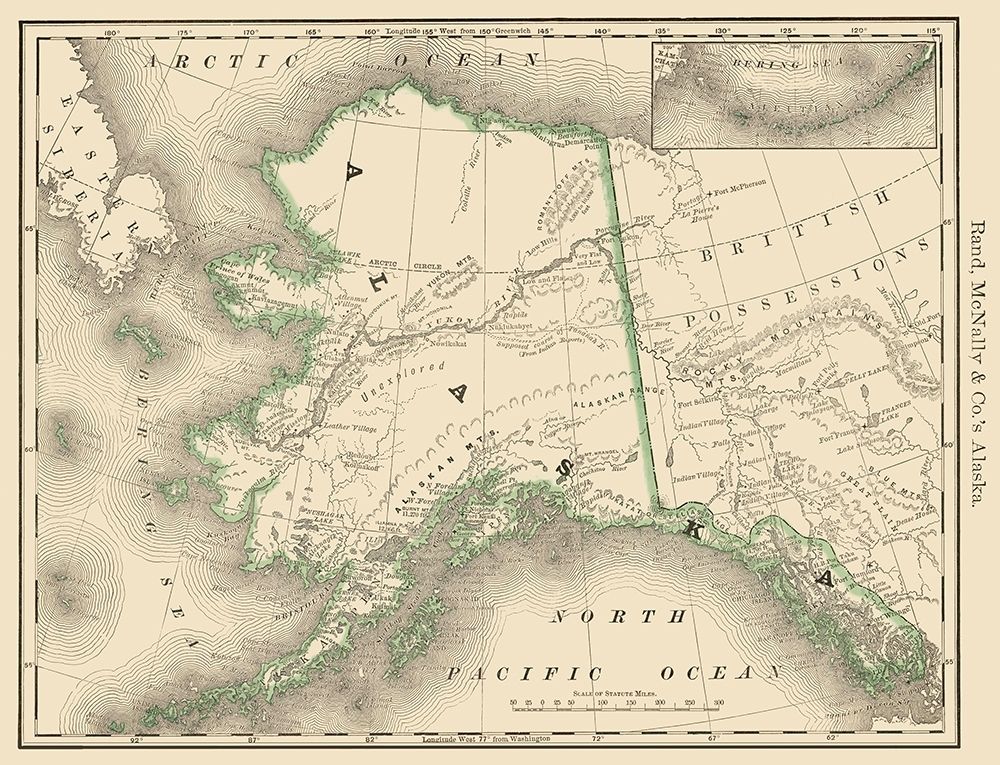 Alaska - Rand McNally 1879